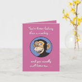 彼vs.サルの誕生日 カード (黄色い花)