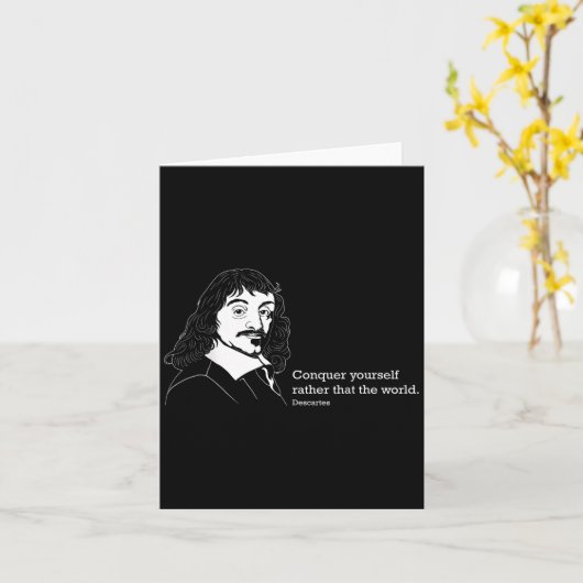征服あなた自身の哲学引用文ルネデカルト カード (黄色い花)