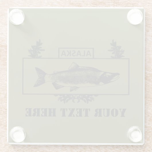 征服されたアラスカ戦闘漁師バッジ ガラスコースター (裏面)