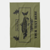 征服されたアラスカ戦闘漁師バッジ キッチンタオル (縦)