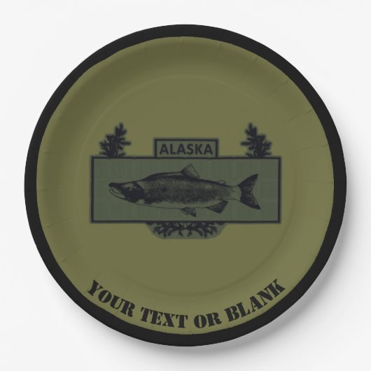 征服されたアラスカ戦闘漁師バッジ ペーパープレート (正面)