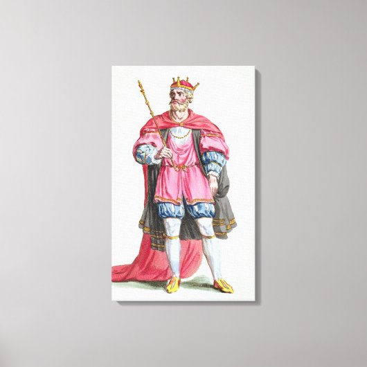 征服王ウィリアム（1027年～87年）、『レコイユ・デ』より キャンバスプリント (正面)