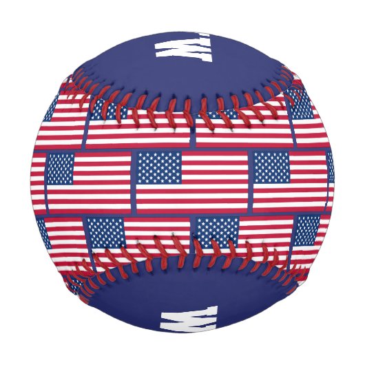 征服者よりも国カスタム国の愛国的なアメリカ国旗 野球ボール (裏面)