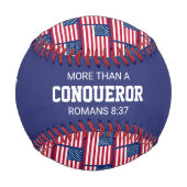 征服者よりも国カスタム国の愛国的なアメリカ国旗 野球ボール (正面)