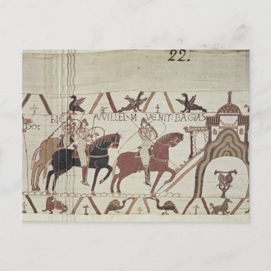 征服者ウィリアムはベイユーに到着 ポストカード (正面)
