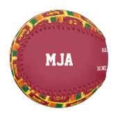 征服者パパスリランカ国旗のモノグラム 野球ボール (正面左)