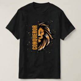 征服者 – メンズブラックカラー印刷 Tシャツ
