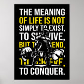 征服 – やる気を起こさせるジム、トレーニングフィットネス ポスター (正面)