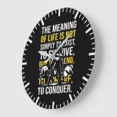 征服 – やる気を起こさせるジム、トレーニングフィットネス ラージ壁時計 (傾斜)