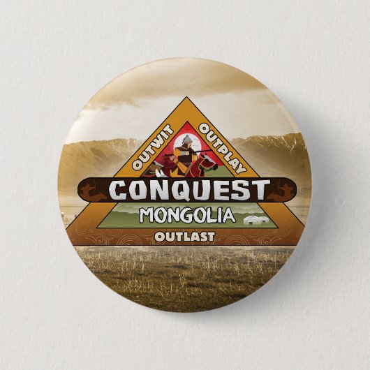 征服: モンゴルのロゴボタン 缶バッジ (正面)