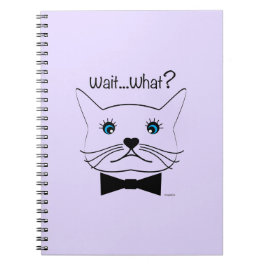 待おもしろいて…何？目を十字に切ったカッコいい猫 ノートブック