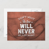 待たない – 感動的引用文 ポストカード (正面/裏面)