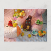 待ちきれないチョコレートバニーはがき ポストカード (正面)