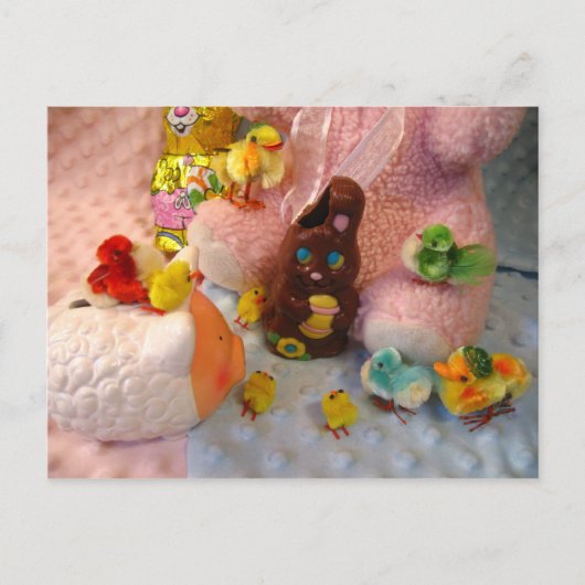 待ちきれないチョコレートバニーはがき ポストカード (正面)