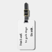「待ちきれない」アクリル製ラゲッジタグ ラゲッジタグ (正面縦)