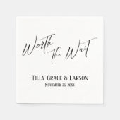 待ちエレガントシンプルつ価値のある手書き入力 スタンダードカクテルナプキン (正面)