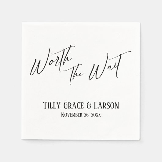 待ちエレガントシンプルつ価値のある手書き入力 スタンダードカクテルナプキン (正面)