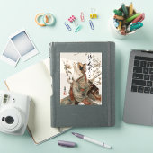 「待ち人来たる」日本猫アートステッカー シール (iPadカバー)