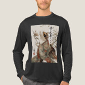 「待ち人来たる」猫アート 長袖Tシャツ トライブレンドＴシャツ (正面)