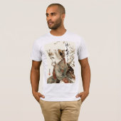 「待ち人来たる」猫アートTシャツ Tシャツ (正面フル)