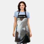 待ち切れない空腹の犬のかわいい食べ写真 エプロン (着用した状態)