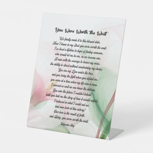 待ち台座看板/愛/ギフトPeの価値があった 台座サイン (正面)