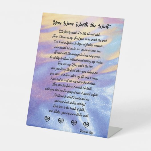 待ち台座看板/愛/ギフトPeの価値があった 台座サイン (正面)