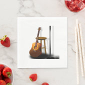 待ち合わせアンコールのギタースツールとマイク スタンダードランチョンナプキン (インサイチュ)