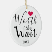 待ち時間-採用の価値を持って、擁護施設、新生児 セラミックオーナメント (右)