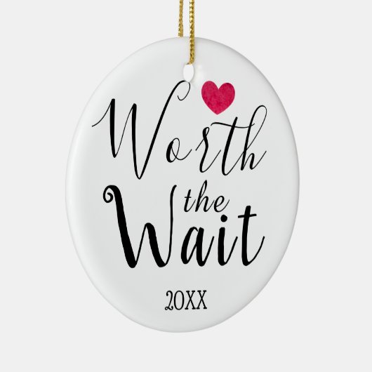 待ち時間-採用の価値を持って、擁護施設、新生児 セラミックオーナメント (右)