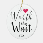 待ち時間-採用の価値を持って、擁護施設、新生児 セラミックオーナメント (左)