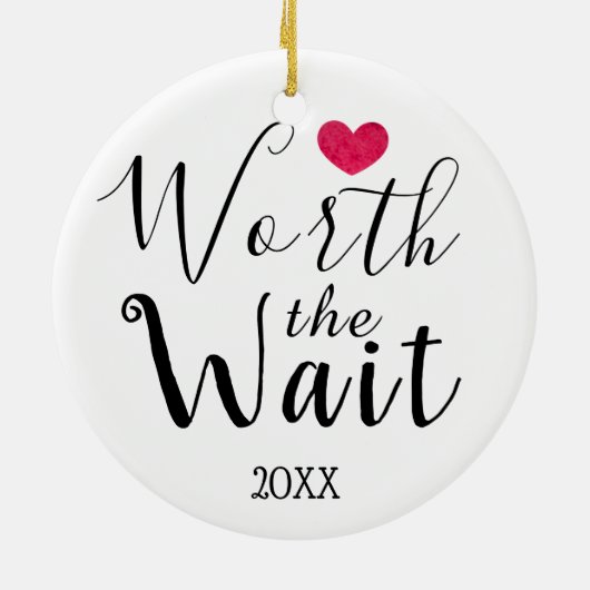 待ち時間-採用の価値を持って、擁護施設、新生児 セラミックオーナメント (裏面)