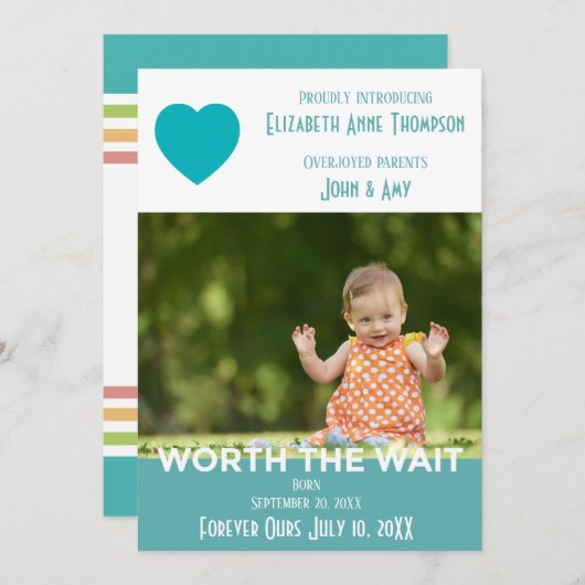 待ち時間-採用の発表の価値を持ってモダン 案内状 (正面/裏面)