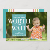 待ち時間-採用の発表の価値を持ってモダン 案内状 (正面/裏面)