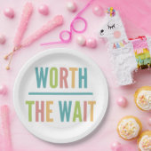 待ち時間-採用、新生児の価値を持ってモダン ペーパープレート (パーティー)