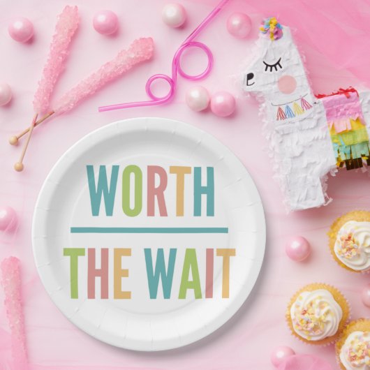 待ち時間-採用、新生児の価値を持ってモダン ペーパープレート (パーティー)