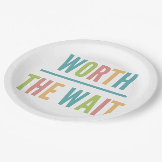 待ち時間-採用、新生児の価値を持ってモダン ペーパープレート (アングル)