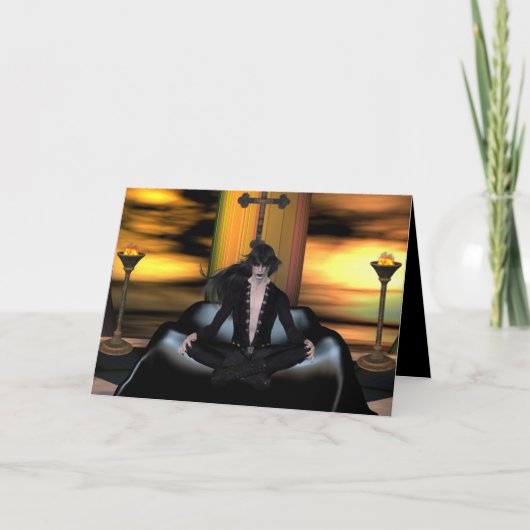 待ち時間 – Halloween/Vampire/ゴシックグリーティングカード カード (正面)