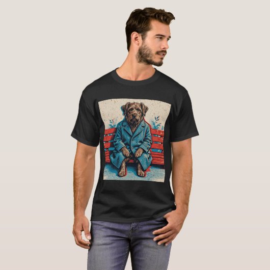 待ち犬ベンチTシャツ Tシャツ (正面フル)