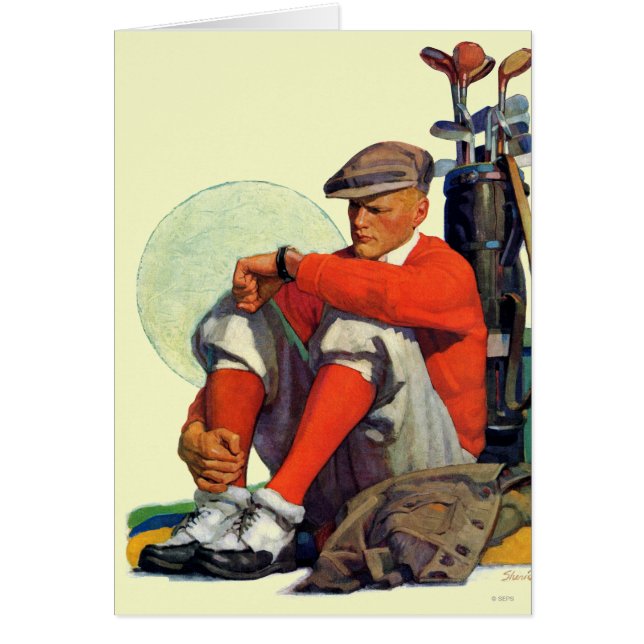 待ち続けられるゴルファー (正面)