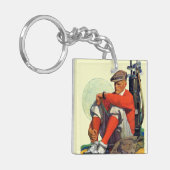 待ち続けられるゴルファー キーホルダー (正面左)