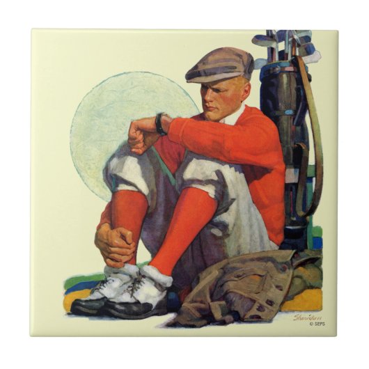 待ち続けられるゴルファー タイル (正面)