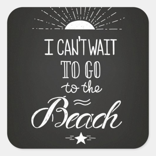 待ち遠しいビーチ スクエアシール (正面)