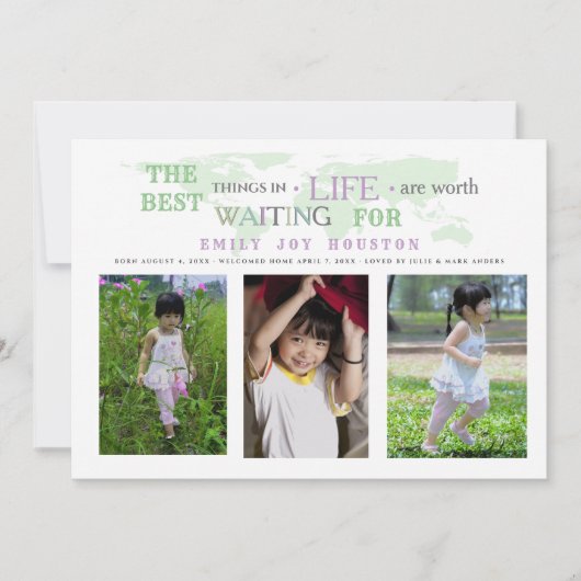 待っていることを採用の写真の発表の価値を持って 招待状 (正面)