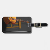 待っているアンコールギターの腰掛けおよびマイク ラゲッジタグ (正面横)