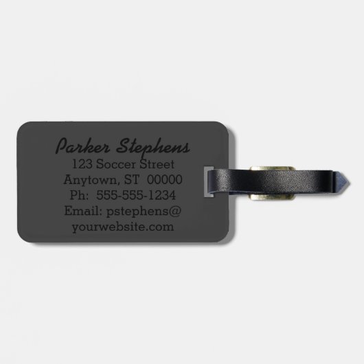 待っているアンコールギターの腰掛けおよびマイク ラゲッジタグ (裏面横)