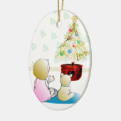 待っているサンタのクリスマスのオーナメント セラミックオーナメント