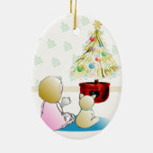 待っているサンタのクリスマスのオーナメント セラミックオーナメント