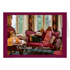 待っているサンタの休日カード