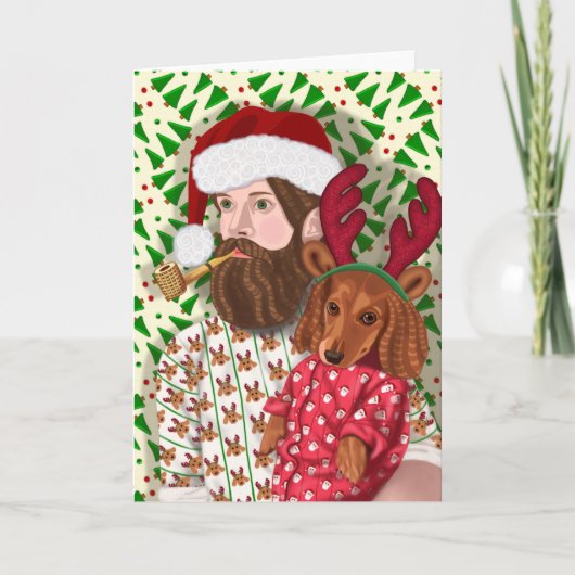 待っているサンタ シーズンカード (正面)